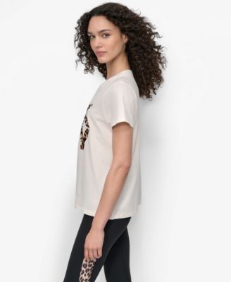 Women's Stacked Animal Print Crew Neck T-shirt