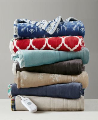 Heated Novelty Reversible Printed Electric Plush Throw, 50" x 60"