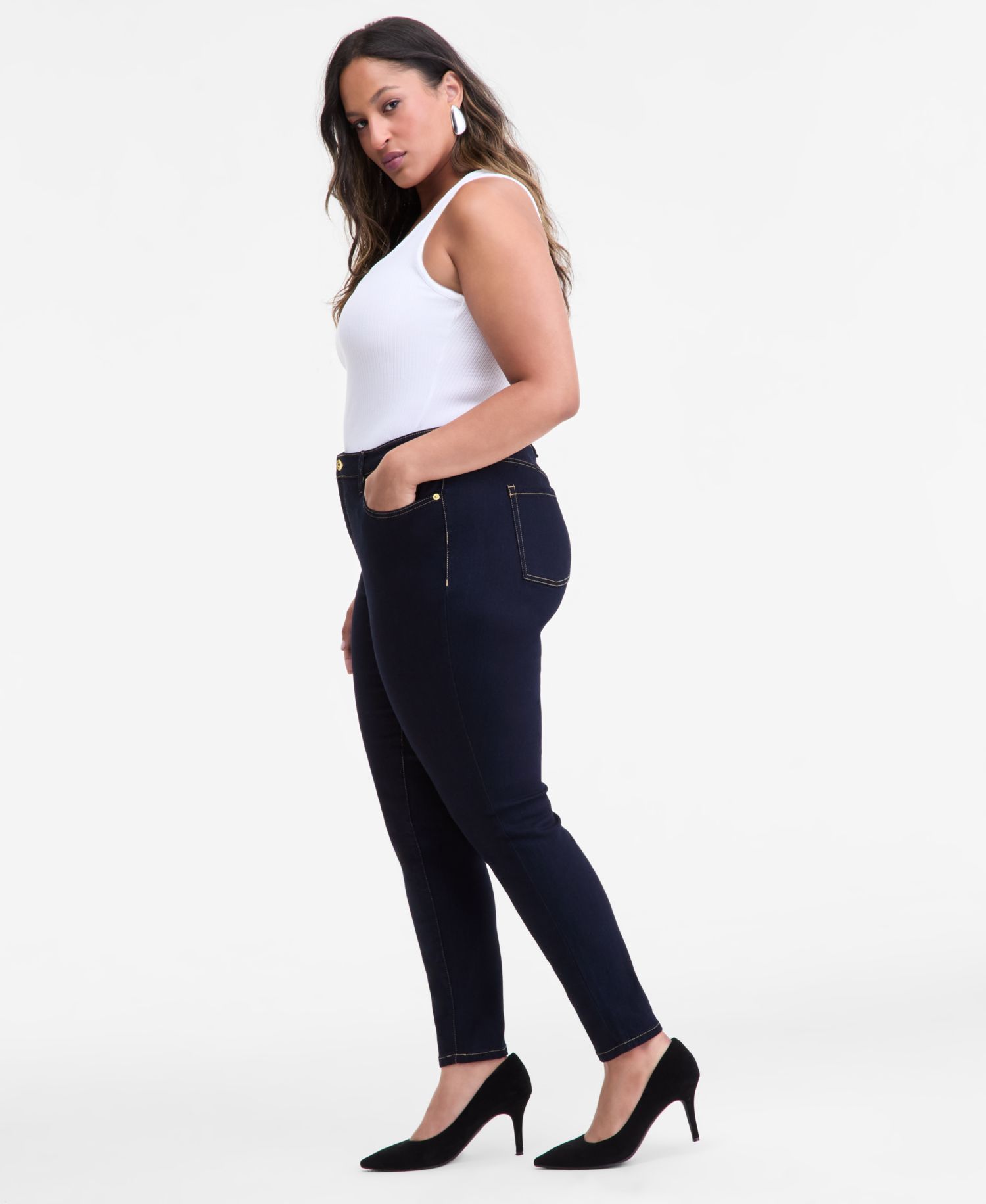 Plus Size Skinny-Leg Denim Jeans