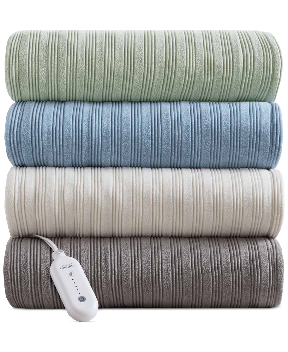 Premier Comfort Heated Textured Fleece Blanket, Full In Blue