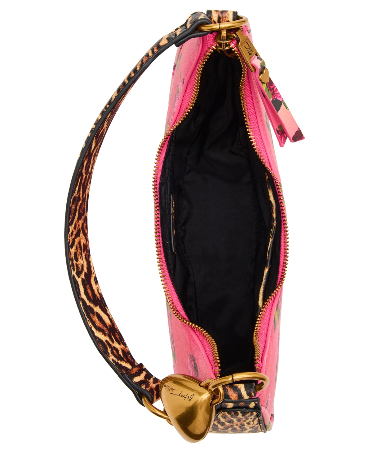 Betsey Johnson Leopard Floral Small Shoulder Bag In Pink