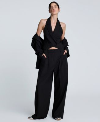 Women's Pinstripe High-rise Pants