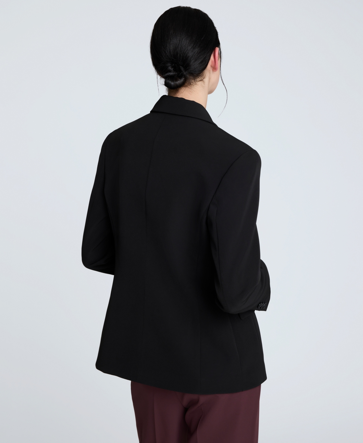 Kenneth Cole Luxe Twill Three Button Contoured Jacket In Black