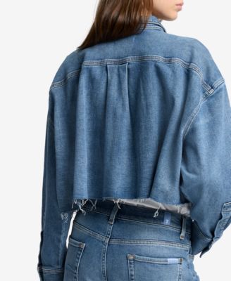 Cropped Denim Shirt Jacket
