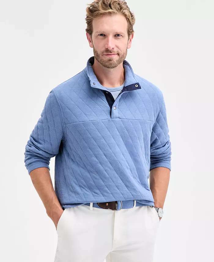 Men's Quilted Snap Mock Neck Sweater - thumbnail 6