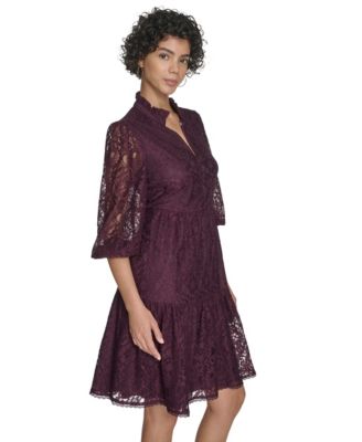 Women's Lace V-Neck Babydoll Dress
