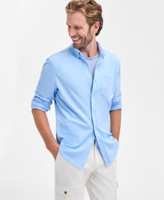 Men's Knit Button-Up Long-Sleeve Shirt, Macy's Exclusive