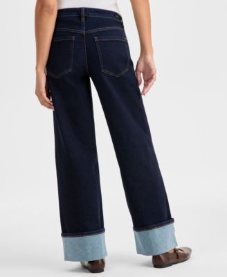 Women's Morgan Cuffed Wide-Leg Jeans