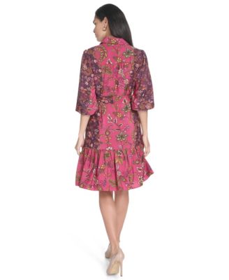 Women's Short Shirt Tiered Skirt Dress