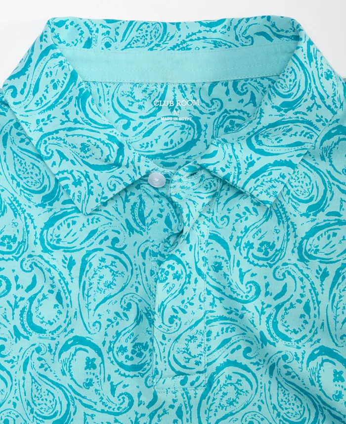 Men's Short Sleeve Paisley Pima Cotton Polo Shirt - thumbnail 3