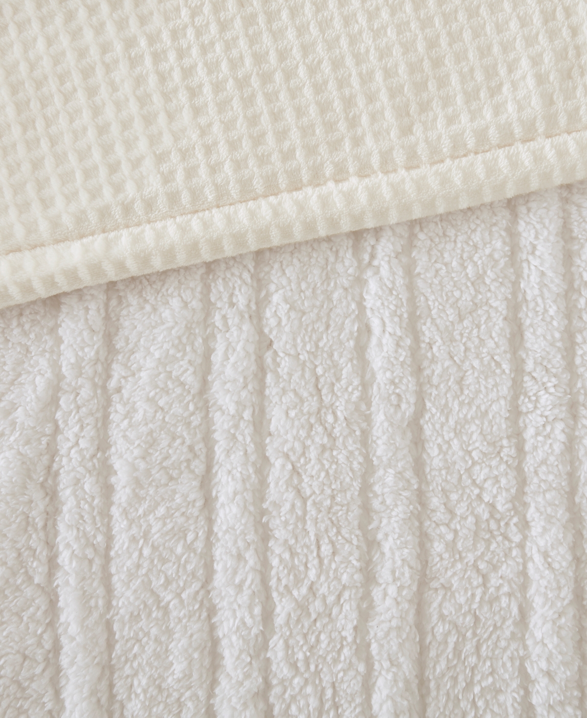 Premier Comfort Heated Waffle To Sherpa Throw, 50" X 60" In White