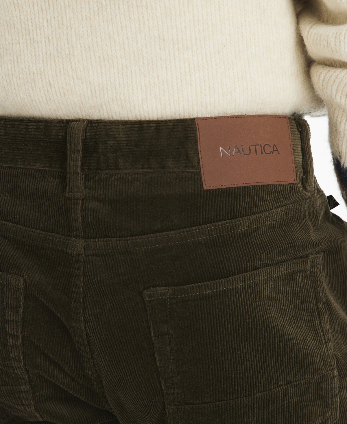 Nautica Mens Stretch Corduroy Pant In Green