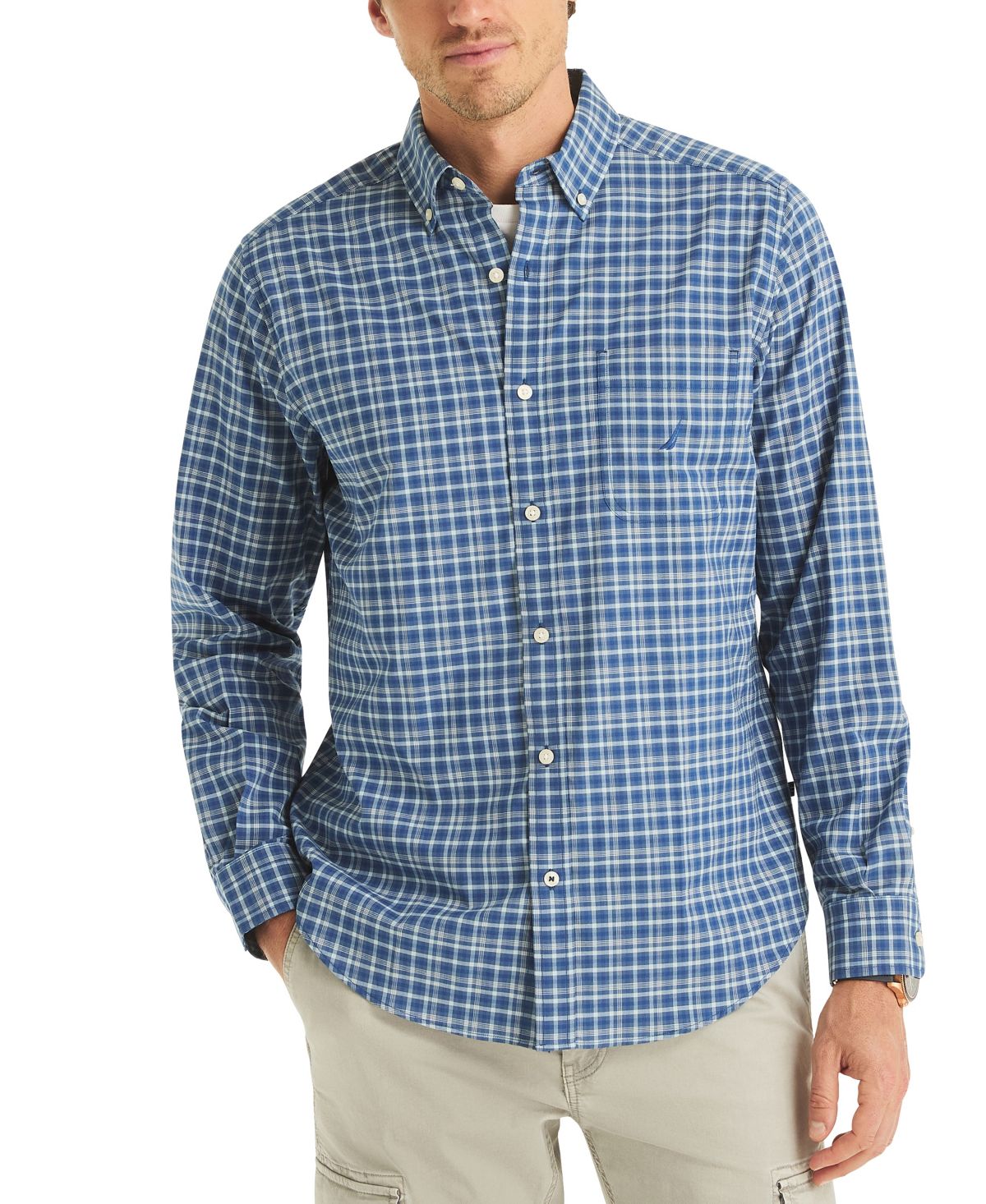 Мужская клетчатая рубашка классического покроя