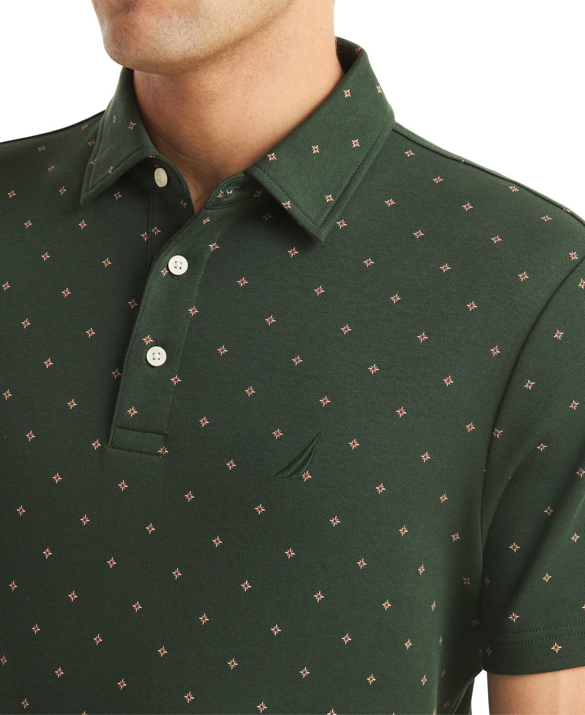 Nautica Men's Printed Compass Polo Shirt In Green