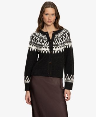 Women's Fairisle Crew Neck Cardigan Sweater