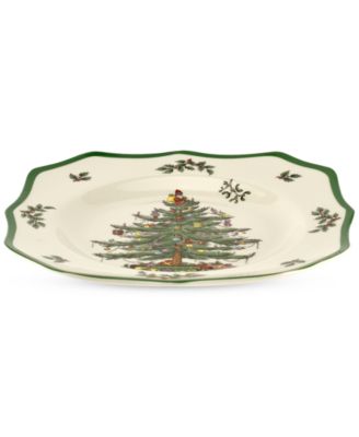Christmas Tree Scalloped Dinner Plate, 10.5"
