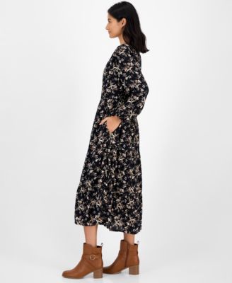 Petite Essex Floral Tiered Button-Front Dress, Macy's Exclusive