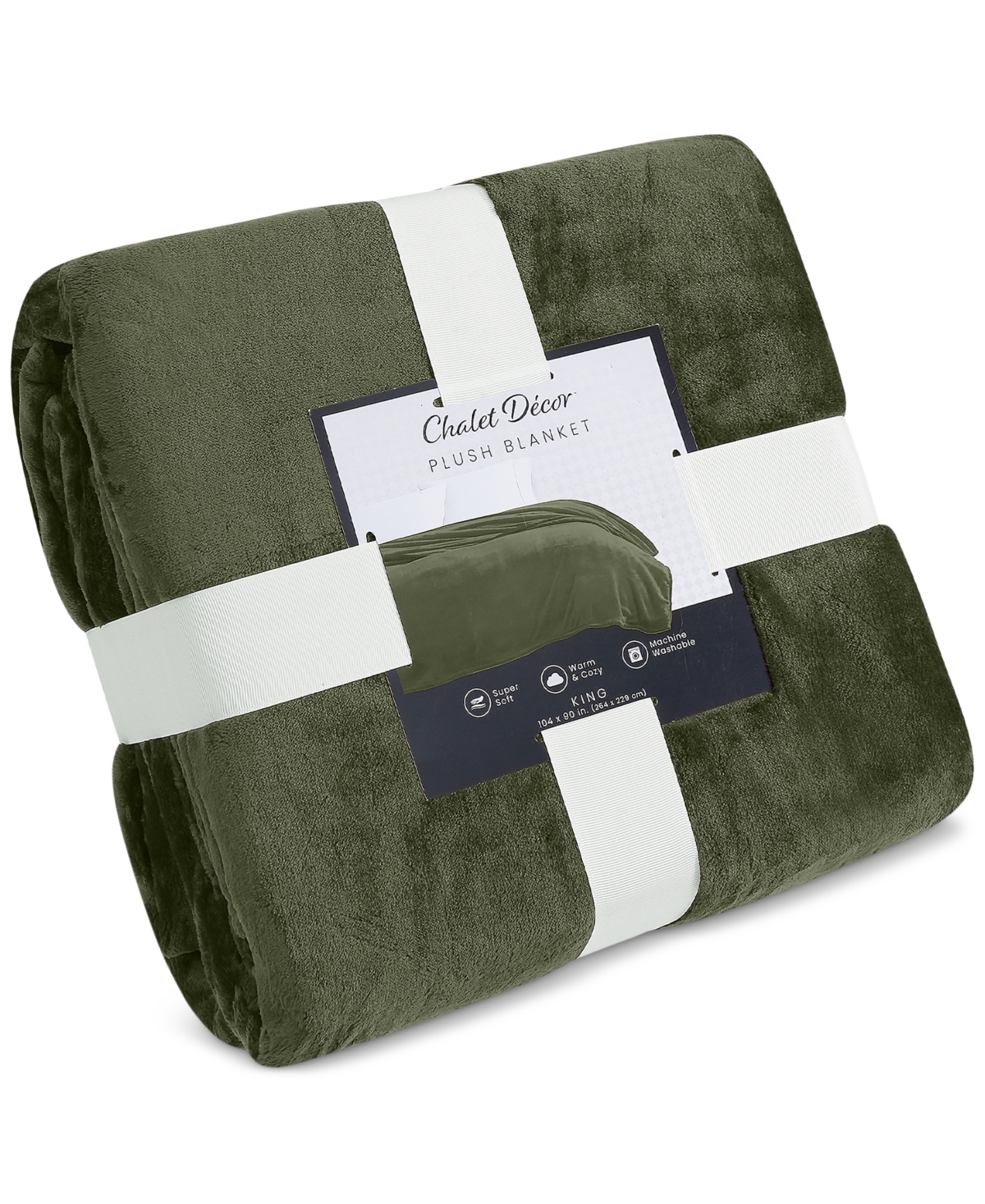 Chalet Decor Velvety Soft Plush Blanket, Twin In Green