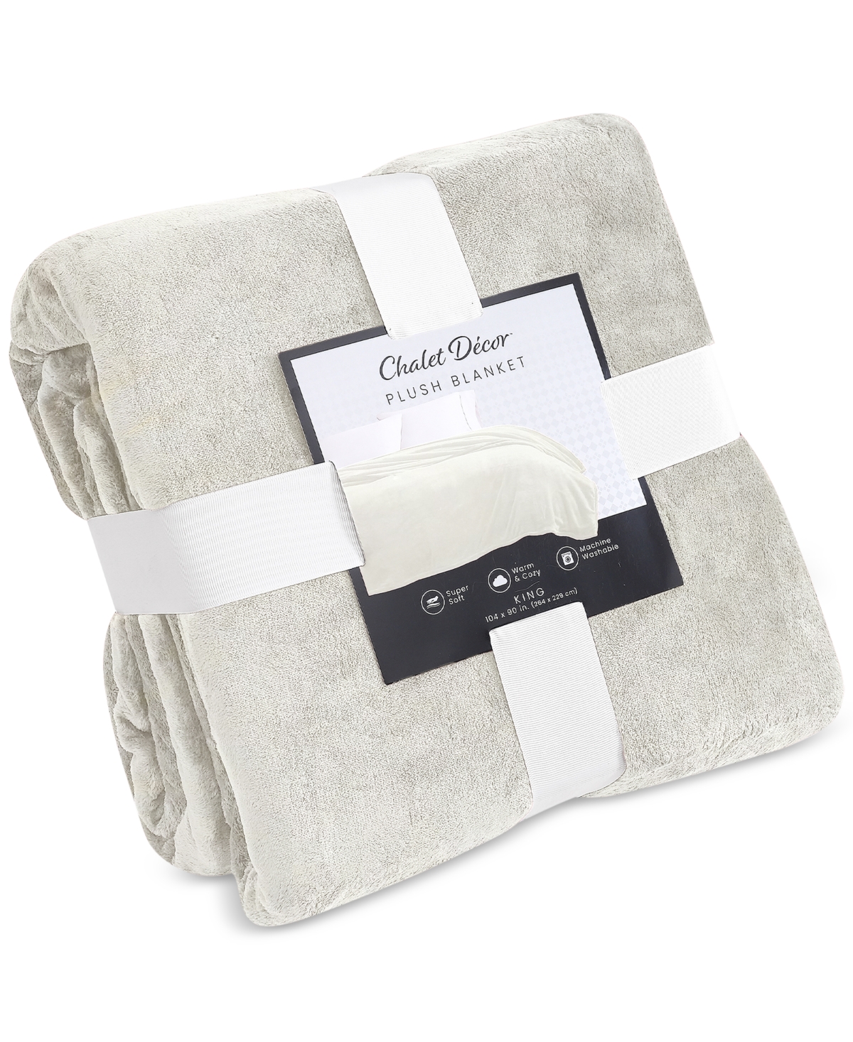 Chalet Decor Velvety Soft Plush Blanket, Full/queen In White