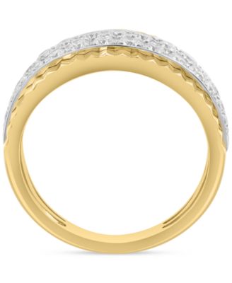 EFFY&reg; Diamond Double Row Ridged Band (3/8 ct. t.w.) in 14k Gold