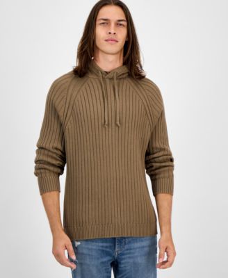 Men's Ribbed Hooded Sweater
