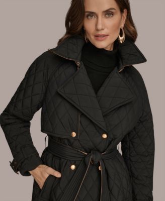 Women's Belted Maxi Quilted Coat