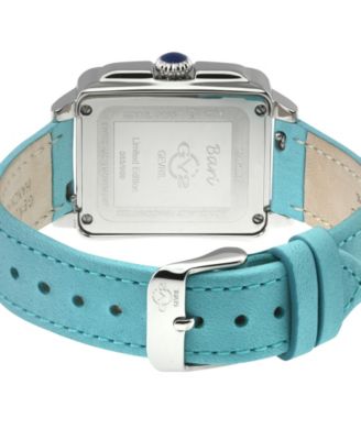 Women's Bari Viva Teal Blue Leather Strap Watch, 34mm