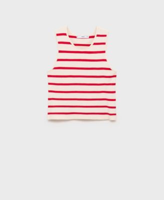 Women's Striped Knitted Crop Top