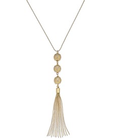 Triple Sphere Tassel Necklace, Created for Macy's