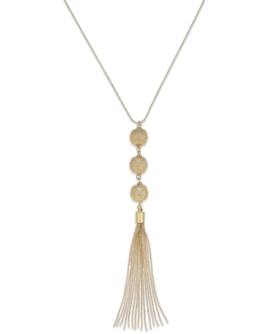 image of Inc Triple Sphere Tassel Necklace, Created for Macy-s