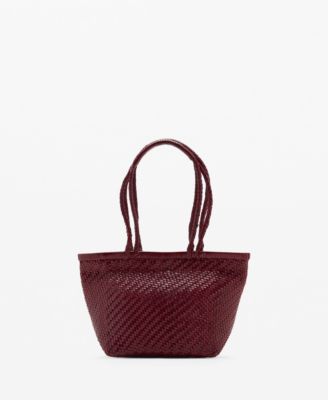 MANGO - Women's Braided Leather Shoulder Bag