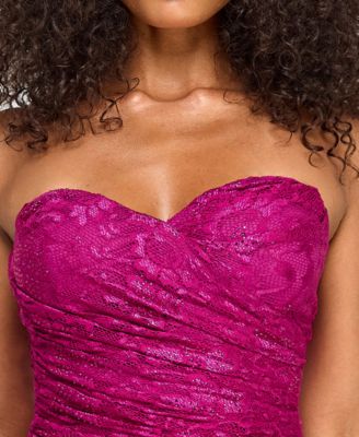 Juniors' Strapless Sweetheart Neck Short Dress