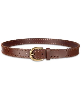 Laced-Edge Casual Leather Belt