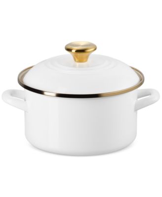 Le Creuset - Enamel on Steel 3.8 Qt. Petite Stockpot with Gold Rim