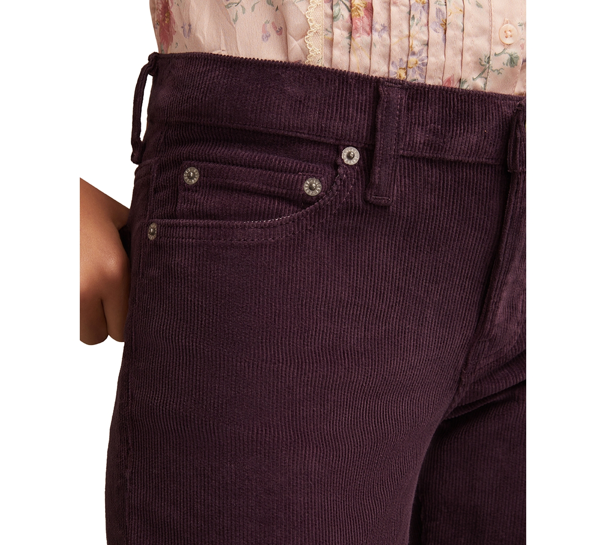 Lucky Brand Women'sâ Mr. Sweet Boot Cord Jeans In Burgundy