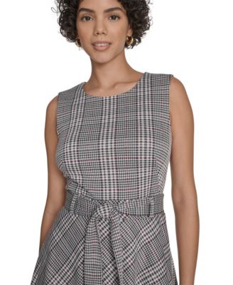 Women's Plaid Sleeveless Midi Dress