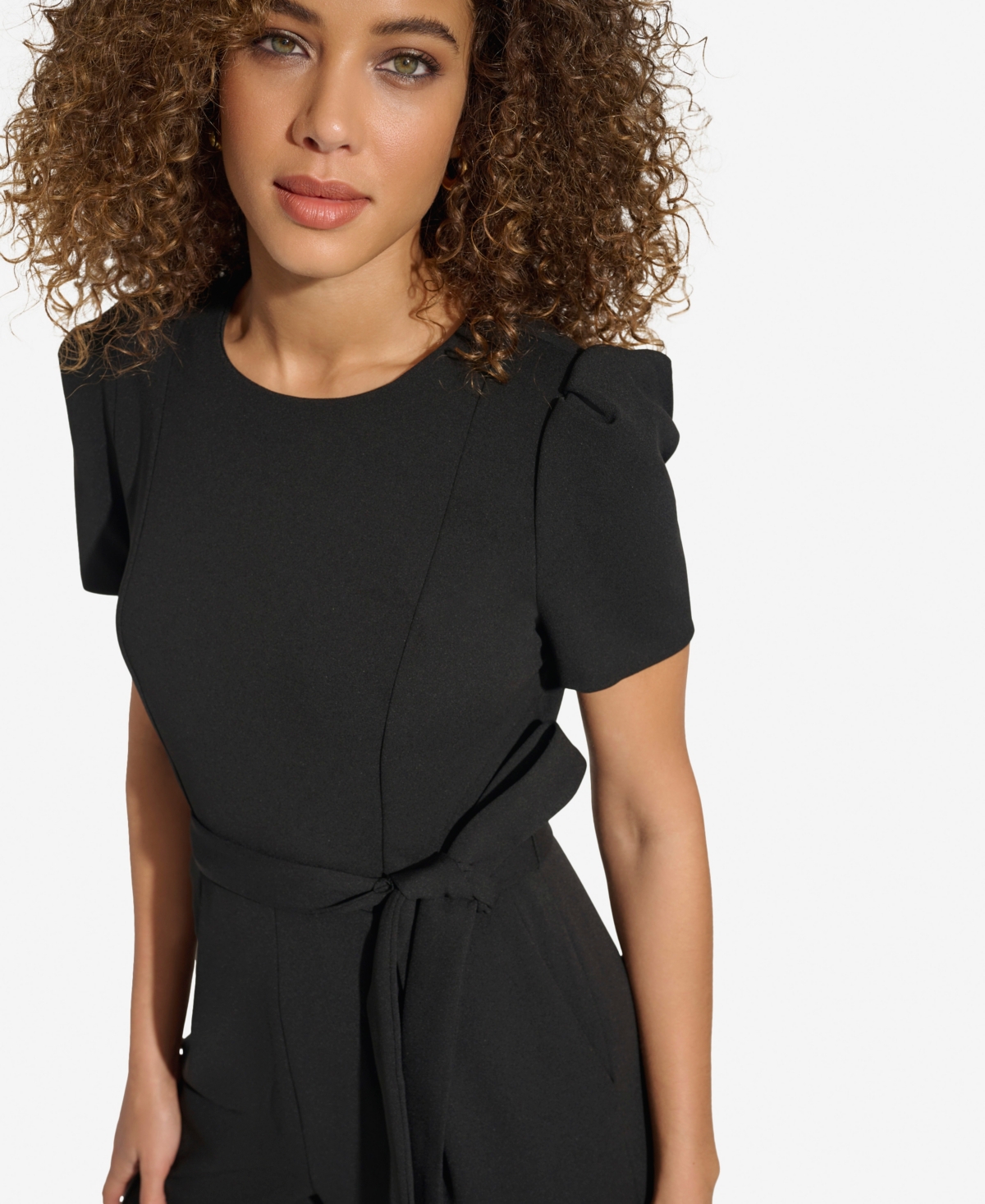 Calvin Klein Women's Puff Sleeve Jumpsuit In Black