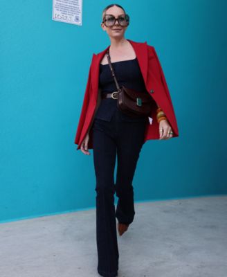 Women's Flare Leg Mid Rise Seamed Jeans