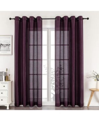 Artisan Lightweight Transparent Faux Silk Sheer Grommet Single Curtain Panel