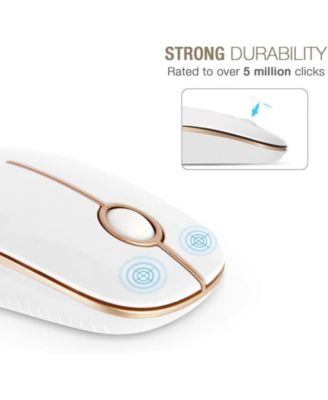 Wireless Mouse, 2.4G Slim Portable Computer Mouse with Nano Receiver Quiet Silent Optical Laptop Mouse for Notebook, PC