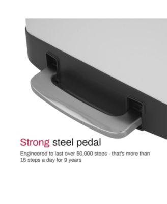 10.6 Gal./40 Liter Stainless Steel Rectangular Step-on Trash Can for Kitchen