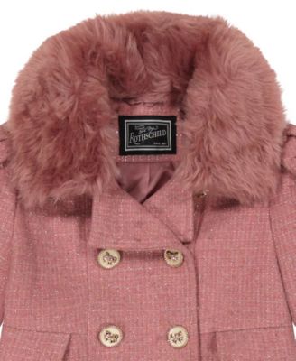 Toddler and Little Girls Tweed Princess Dress Coat