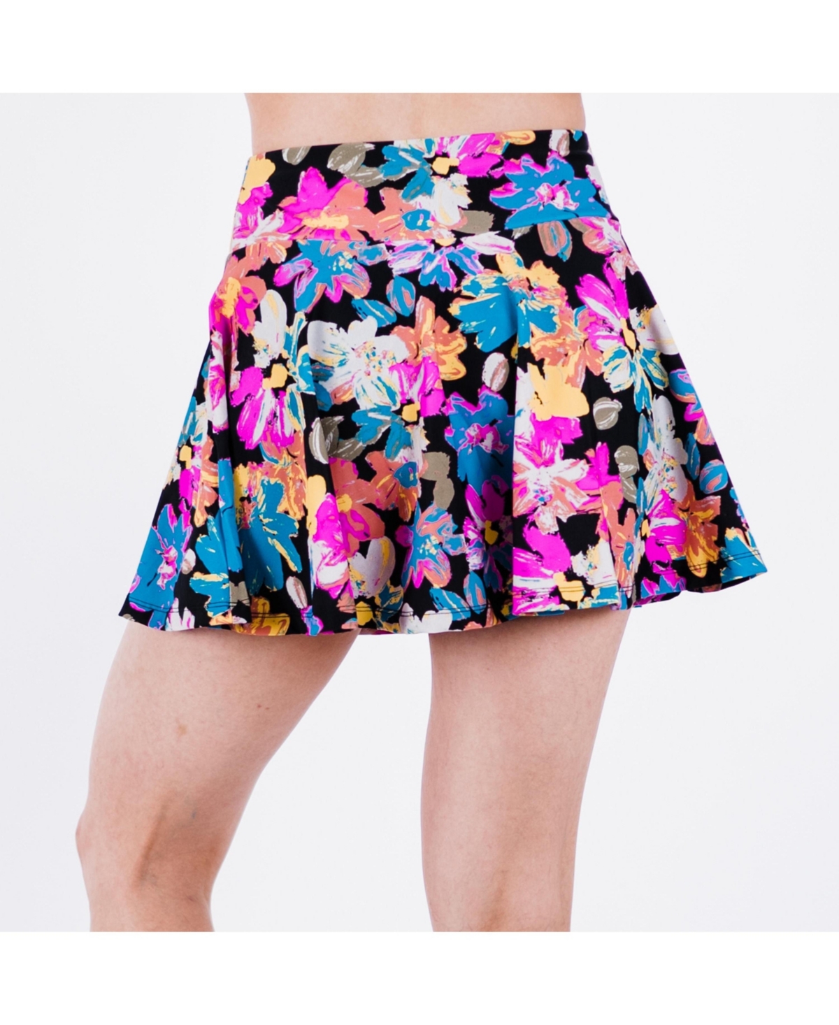 Calypsa Plus Flowy Swim Skirt With Attached Shorts