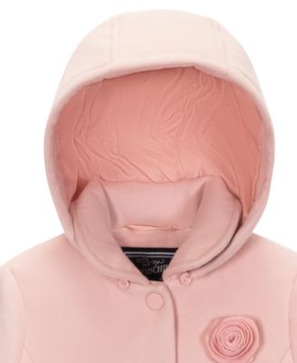 Toddler and Little Girls' Rosette Hooded Dress Coat