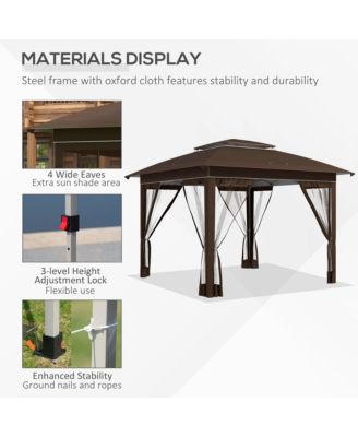 12' x 12' Pop Up Canopy with Mesh Sidewall Netting,
