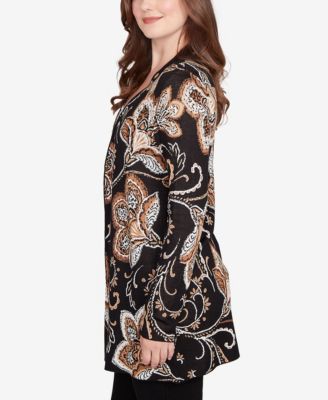 Petite Floral Jacquard Cardigan Sweater 