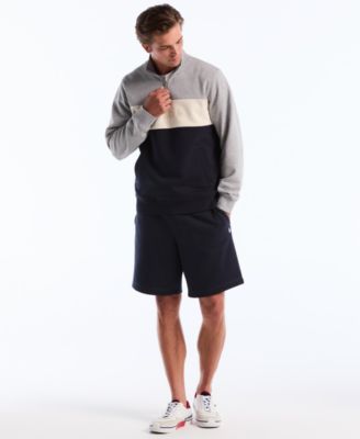 Men's Color-Blocked Fleece Zip Pull On Sweatshirt