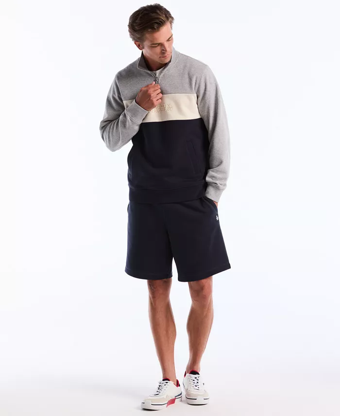 Men's Color-Blocked Fleece Zip Pull On Sweatshirt - thumbnail 2