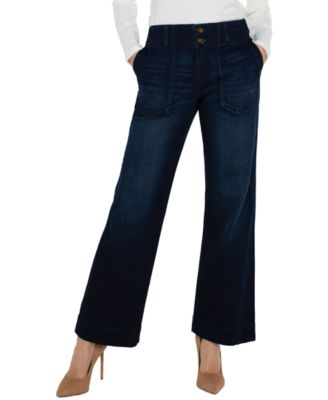 Petite Mid Rise Wide Leg Pants