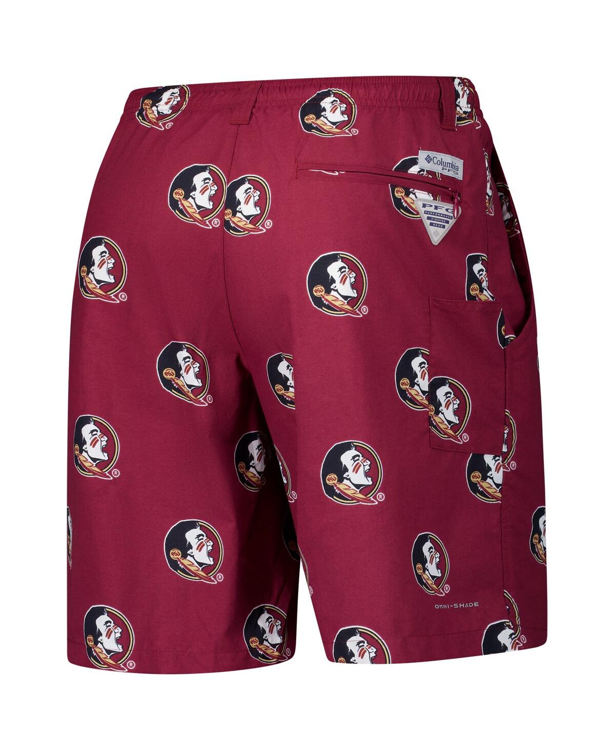 Columbia Men's Garnet Florida State Seminoles Pfg Backcast Iii Omni-shade Shorts In Burgundy